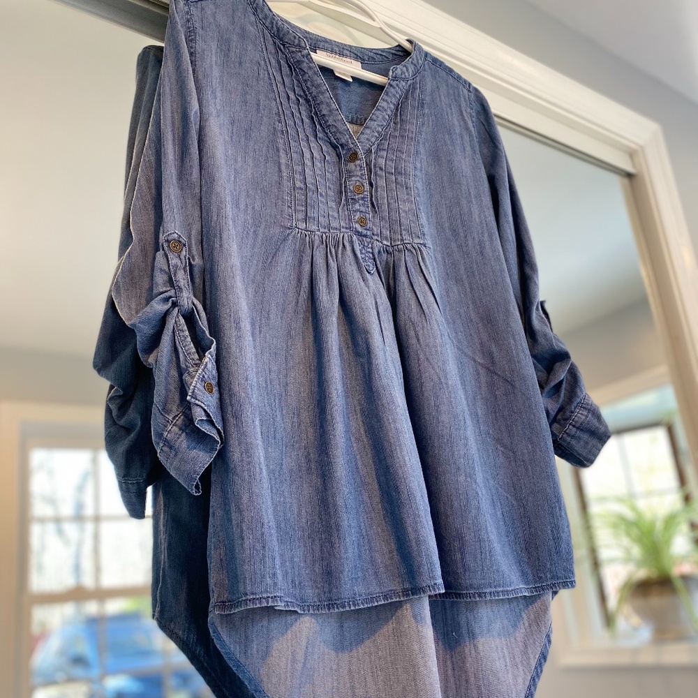 Motherhood Maternity Soft Denim Blouse Top